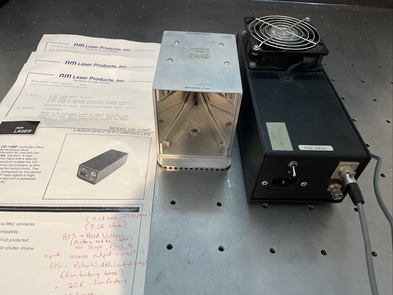 NM Laser Prodcts CD-1100F Shutter Controller w/ Custom Large Shutter