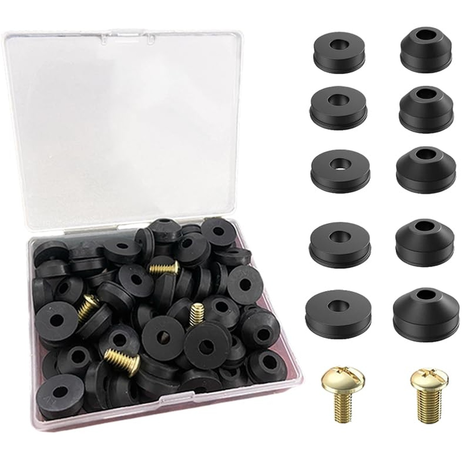 48PCS Faucet Washer Kit Rubber Hose Gasket Rings Brass Screws Spigot Leak Repair
