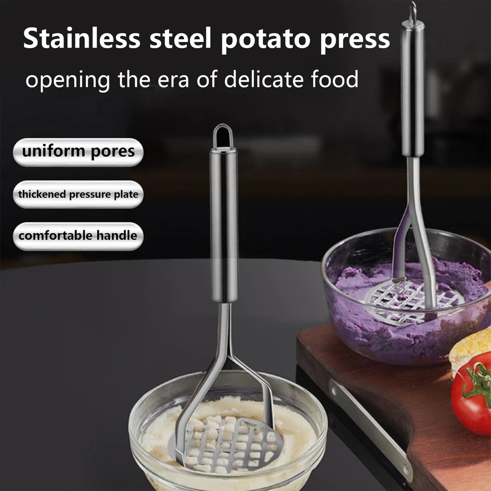 Potato Masher Hangable Stainless Steel Ricer & Vegetable Crusher Kitchen Gadget*