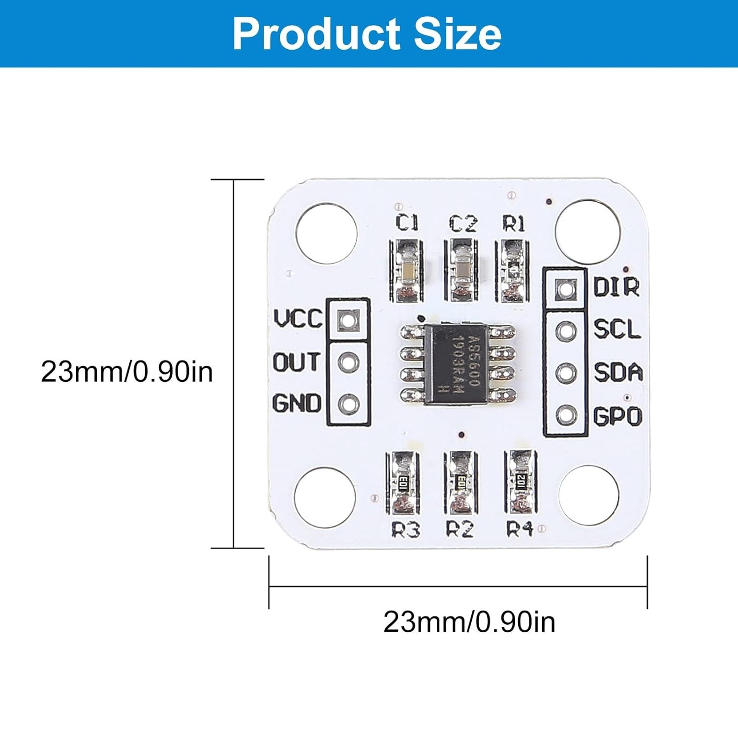 2PCS AS5600 magnetic encoder induction angle measurement sensor module w/ header