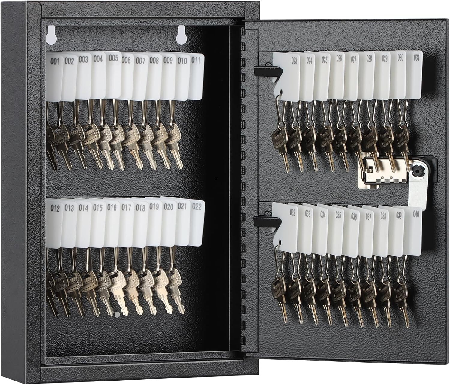 KYODOLED Locking Key Cabinet, 40 Key Storage Lock Box with Code, Key Box Wall Mo