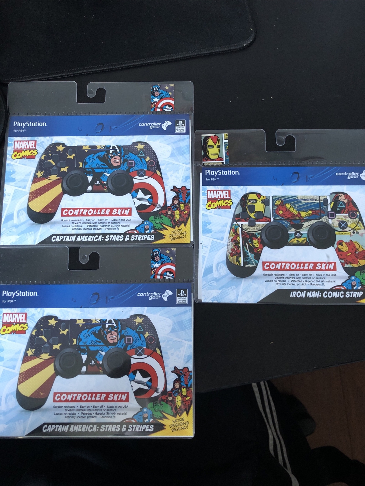 OFFICIAL Captain America and Iron Man Playstation 4 Controller Skins BRAND NEW