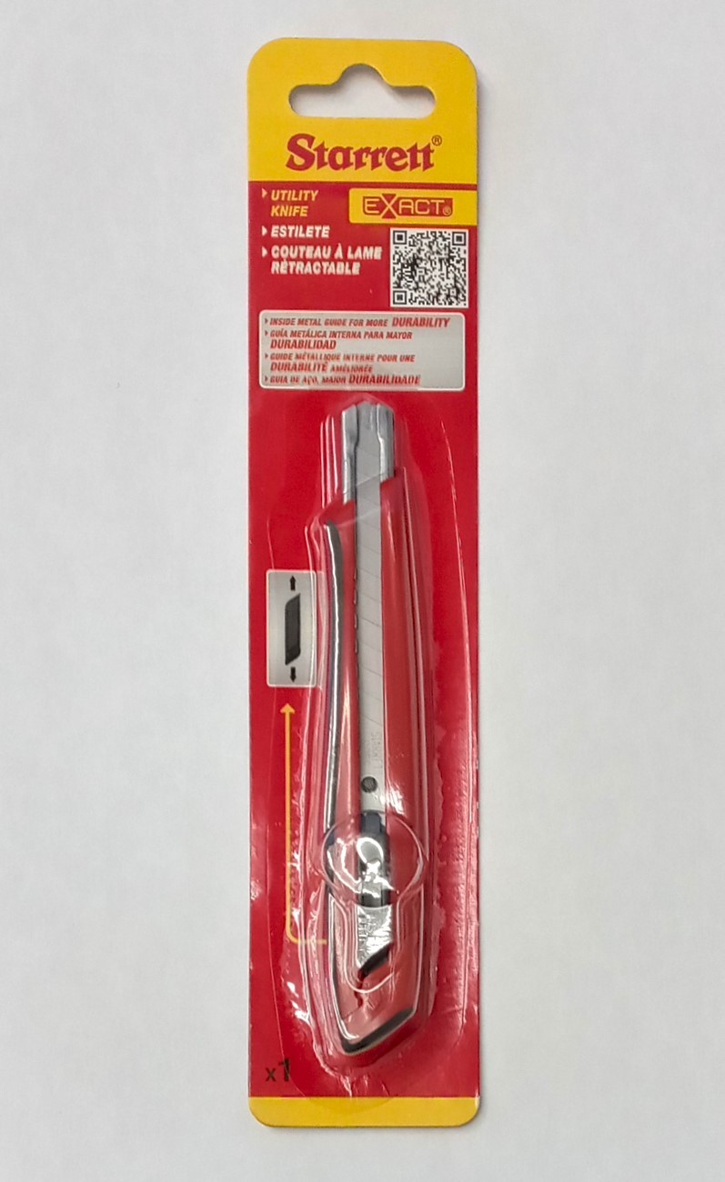 Starrett Small Plastic Locking Utility Knife Break Away Blade 2pc KUX035-N