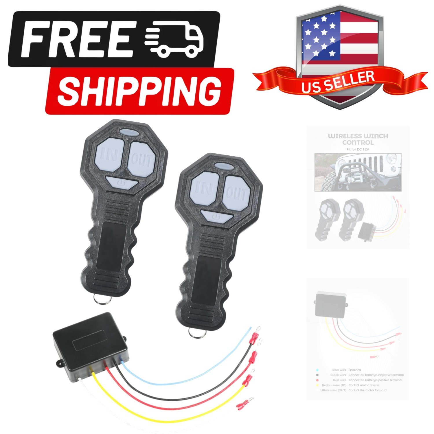 Winch Accessories,Car Accessories 5 Wire Winchs Controller,Towing Winch Remot...