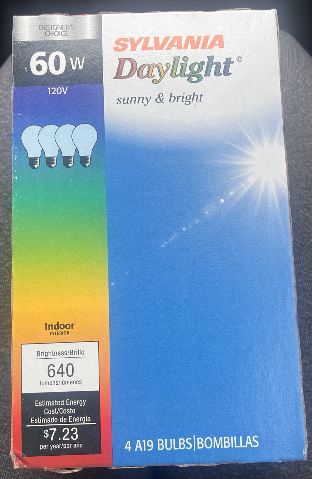 60 watt SYLVANIA Light Bulbs A19 4 Pack - New