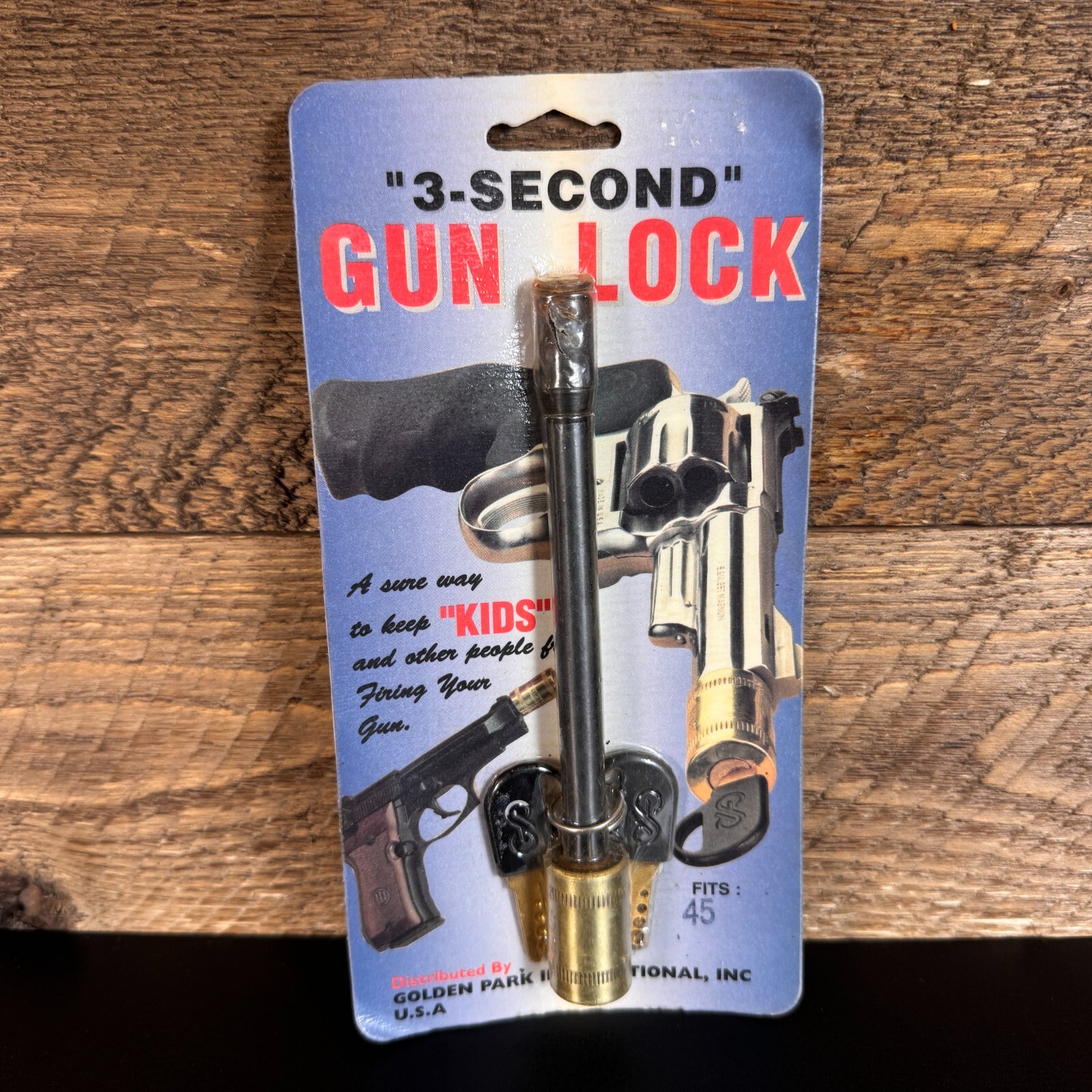 3 Second Gun Lock Golden Park USA Barrel Key Lock 45 Cal 1911 Firearm Safety NEW