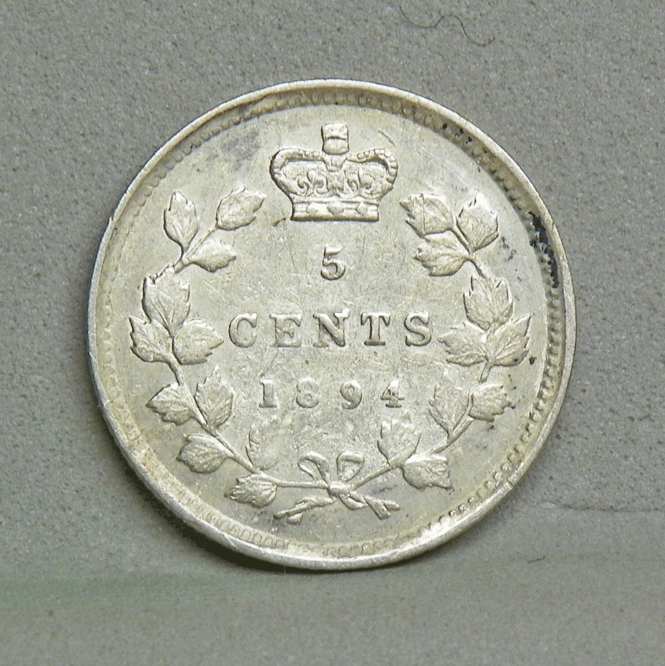 CANADA 1894 5 CENTS, XF
