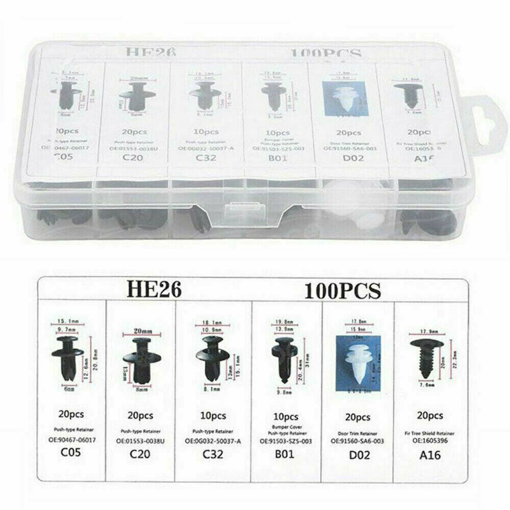 For Nissan Fixing Fastener Kit Bumper Fender Liner Push Retainer Clips 100XUS