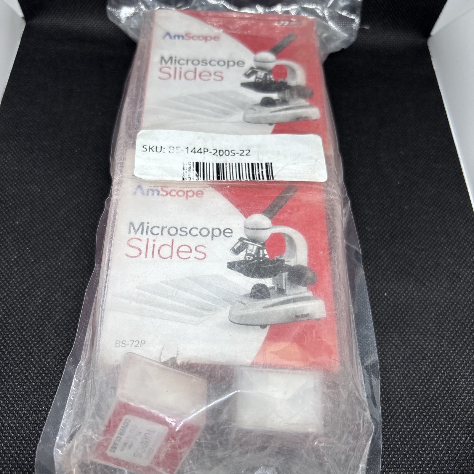 AmScope 72 PreCleaned Blank Microscope Slide & 100 22x22mm Square Cover Lot Of 2