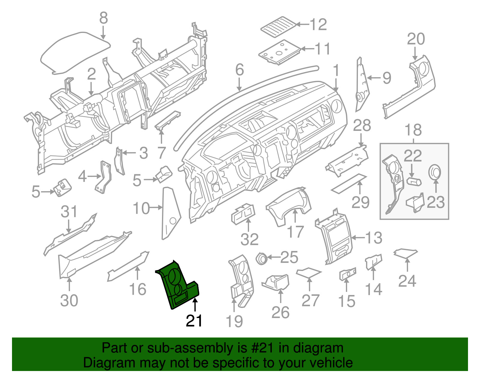 Genuine Ford Instrument Panel Cover BL3Z-1504338-CE