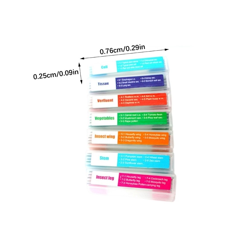 35PCS Biology Microscope Prepared Slides Seven Type for Lab Education