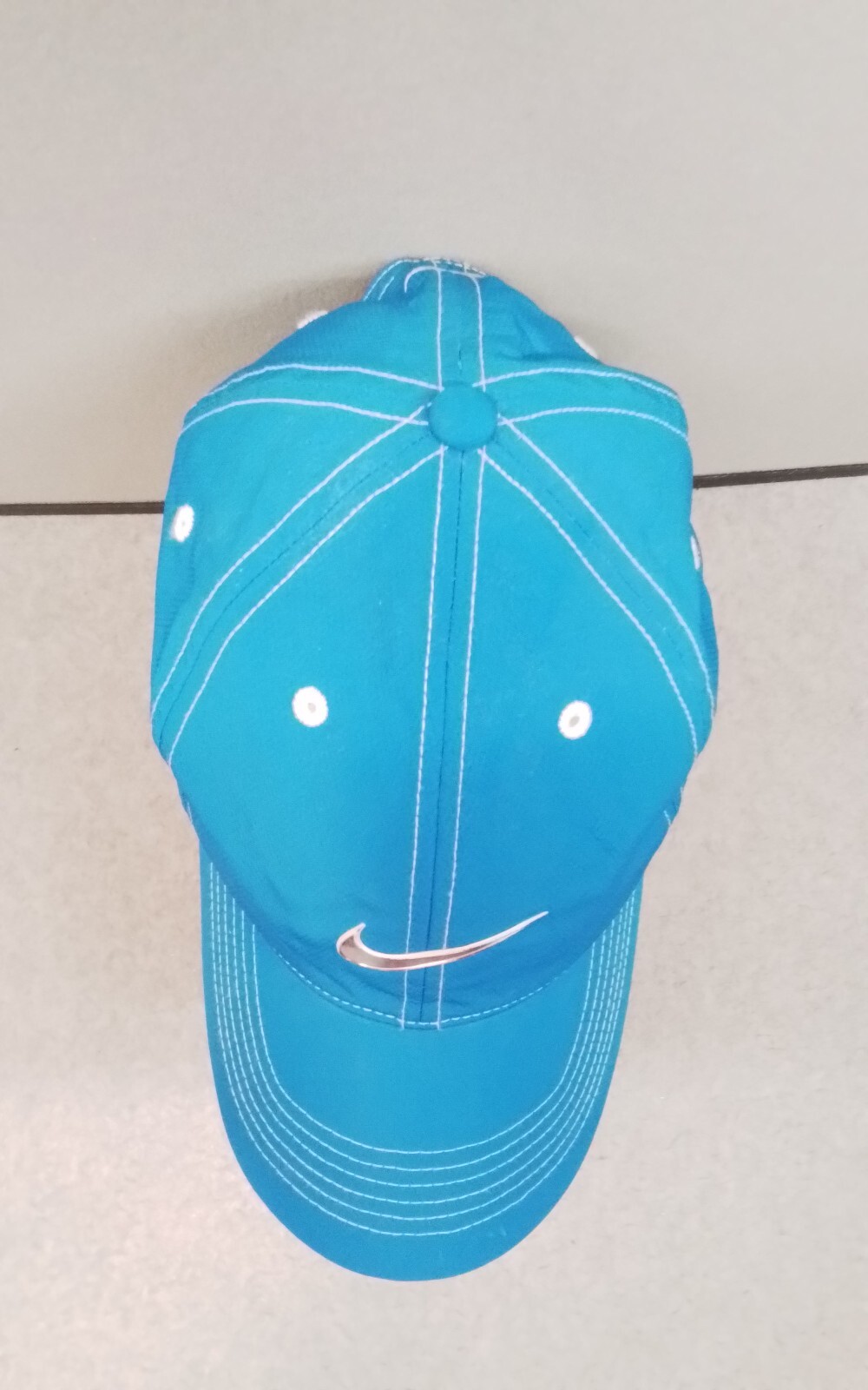 Nike Golf Baseball Hat White Stitching Blue Hat Adjustable Hook N' Loop Closure