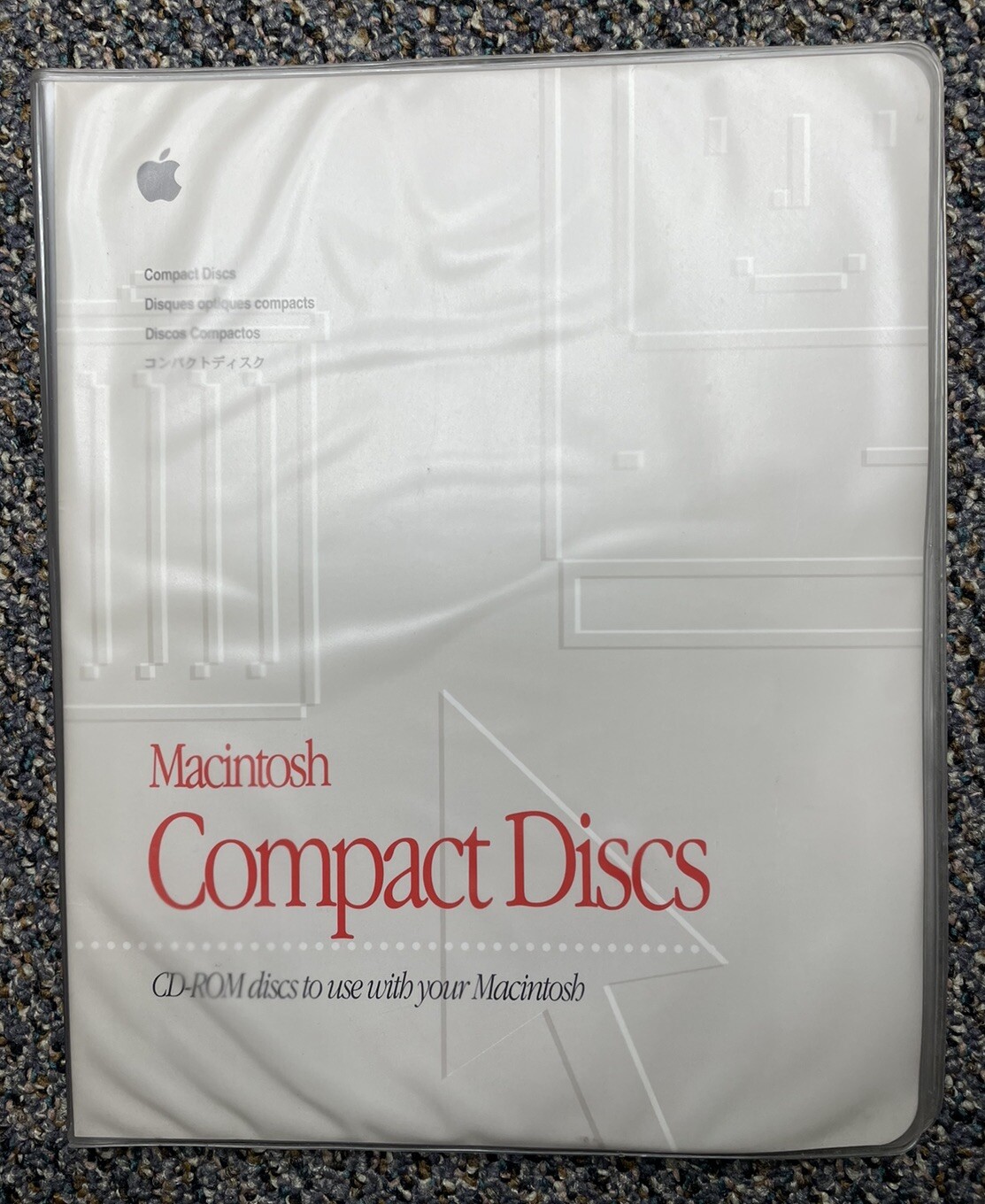 Vintage Macintosh 1994 CD-ROM Compact Discs Folder with 5 Discs