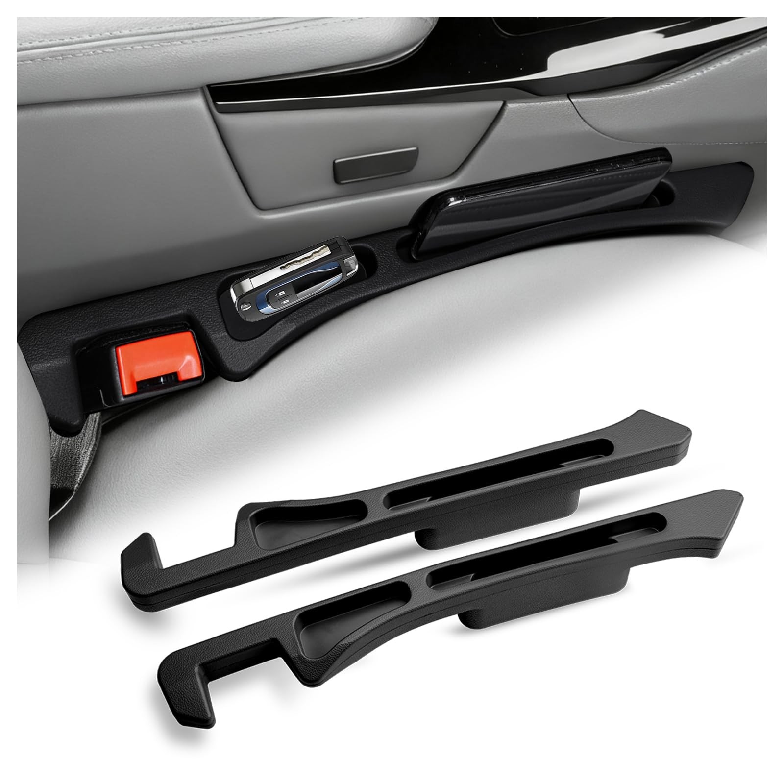 Purthog 2PCS 2026 Upgraded Car Seat Gap Filler Organizer,Deepened 2-in-1 Car ...