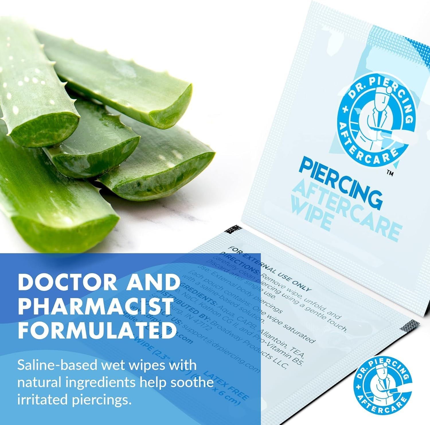 Wipes – Piercing Aftercare | Saline Solution for Piercings - Keloid Bump Ear Pie