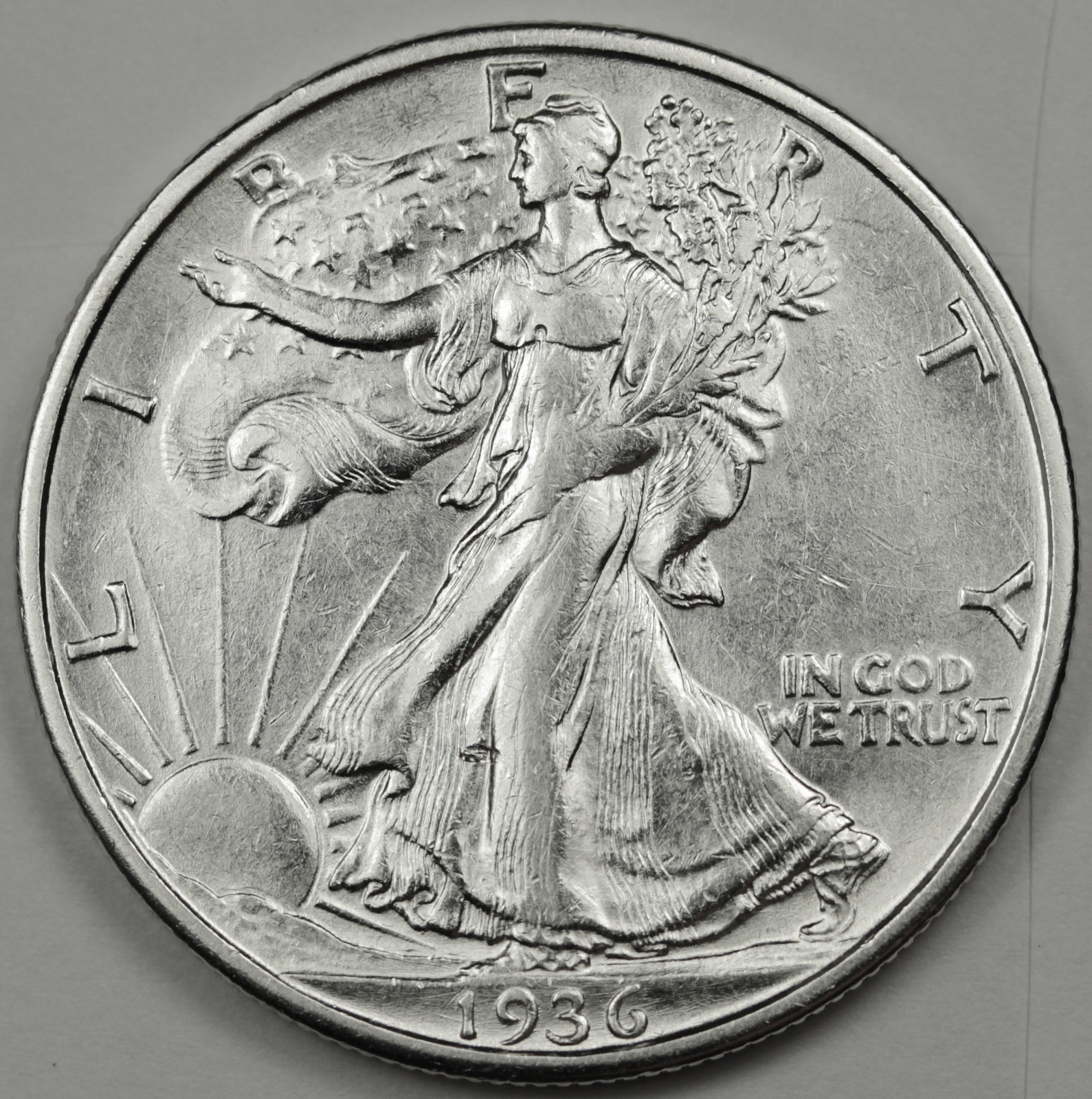 1936-s  Walking Liberty Half.  A.U.  82685   *Inventory-A~