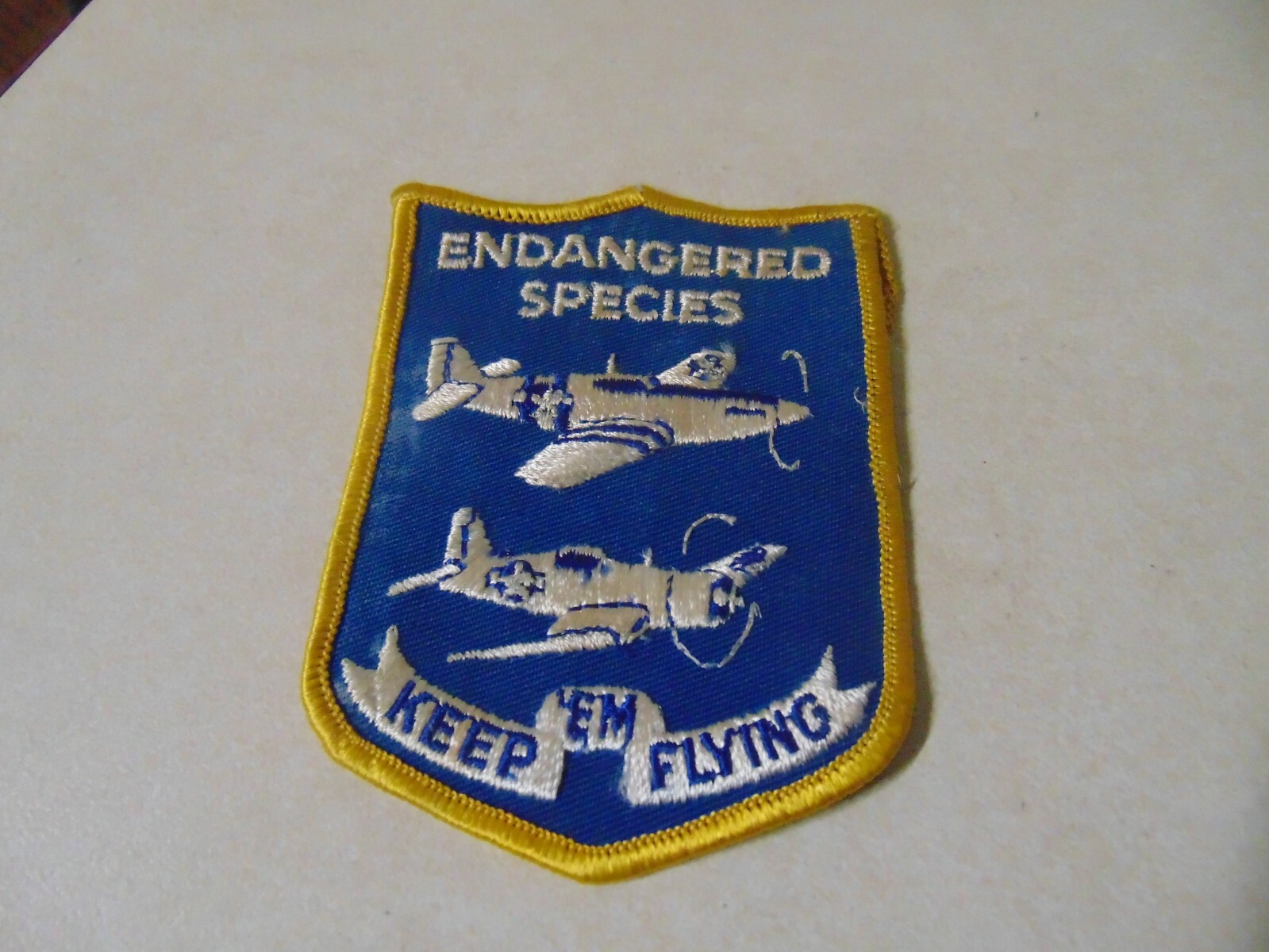 PATCH SEW ON OLDER ENDANGERED SPECIES KEEP EM FLYING