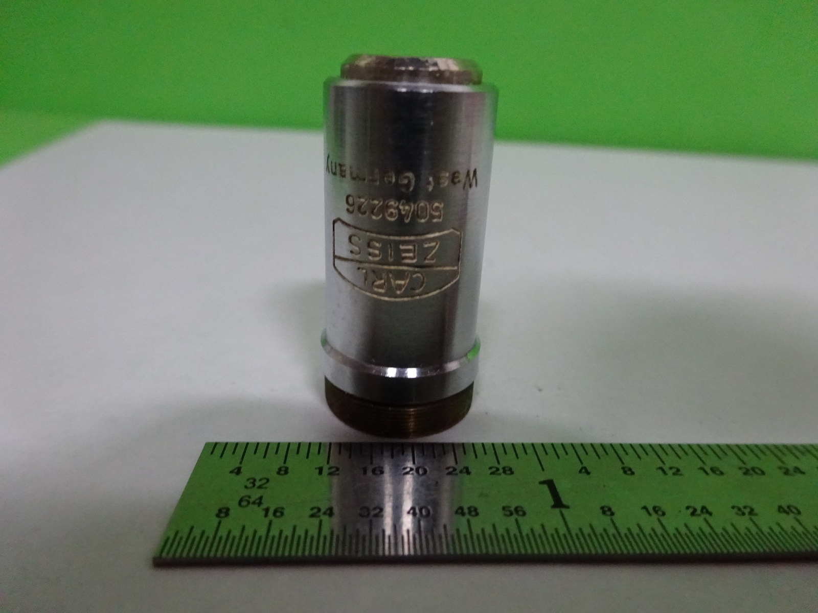 MICROSCOPE PART OBJECTIVE ZEISS GERMANY 10X OPTICS AS IS BIN#W8-56