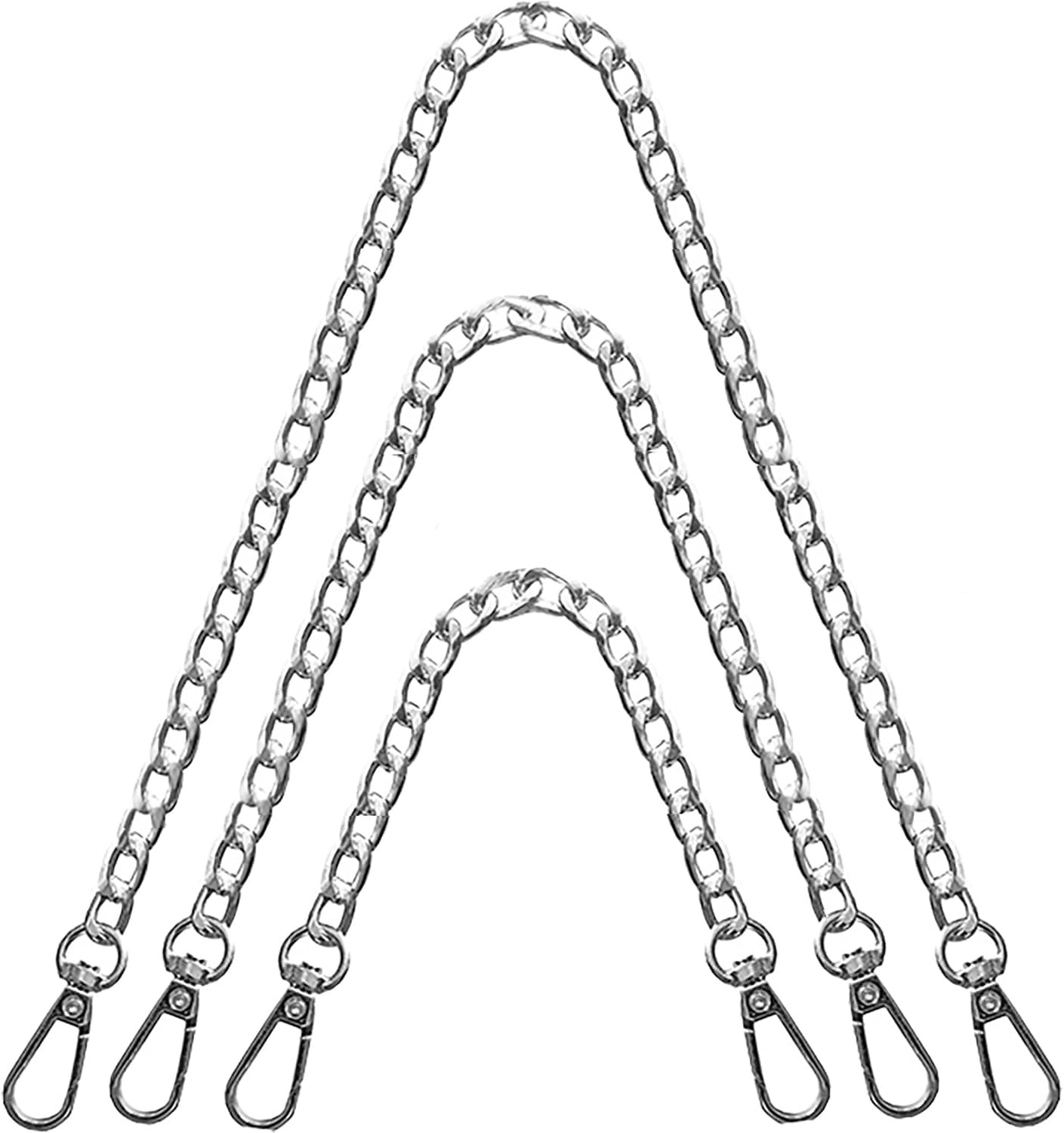 3 Pack Silver Purse Chain Straps Replacement Bag Chains DIY Handbag Straps