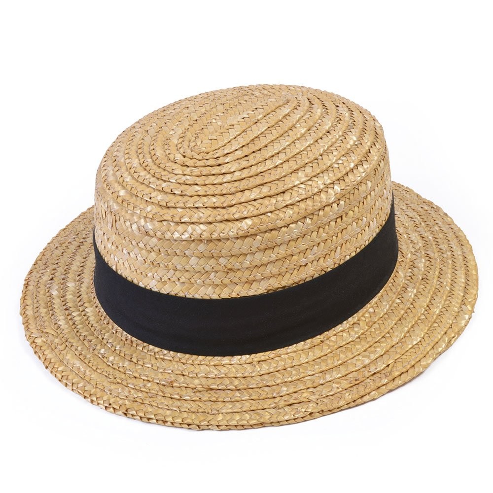 Bristol Novelty BH126 Straw Boater Hat, Unisex-Adult, Beige, One Size 1 Beige