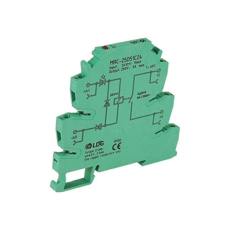 Ultra-thin Intermediate Relay Module MRC-25D51C24 DC-AC 24VDC 250VAC 5A
