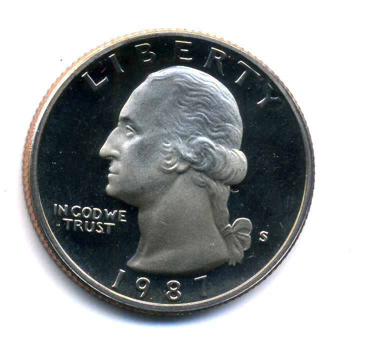 1987 S GEM BU PROOF WASHINGTON QUARTER BRILLIANT UNCIRCULATED US/PF/PR COIN#7173