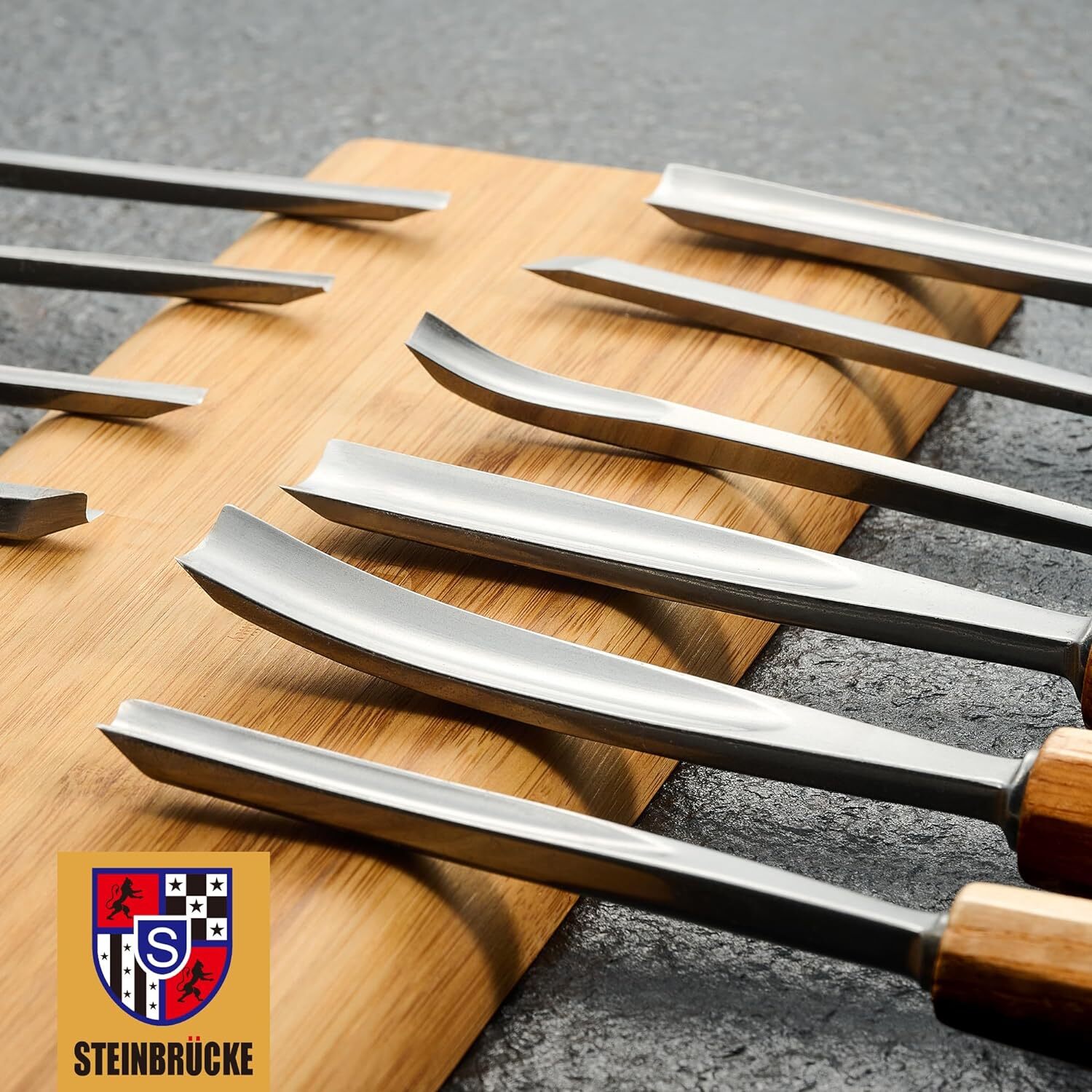 12 Piece Wood Carving Hand Chisel Tool Set Professional Woodworking Gouges Steel