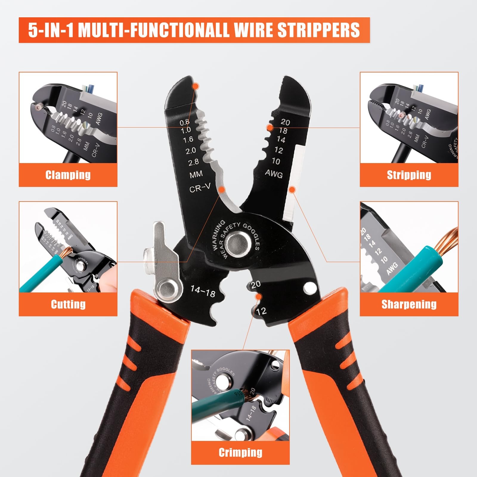 Wire Stripper Tool Crimper Cutter Pliers Electrical Cable Cutting Hand Tool
