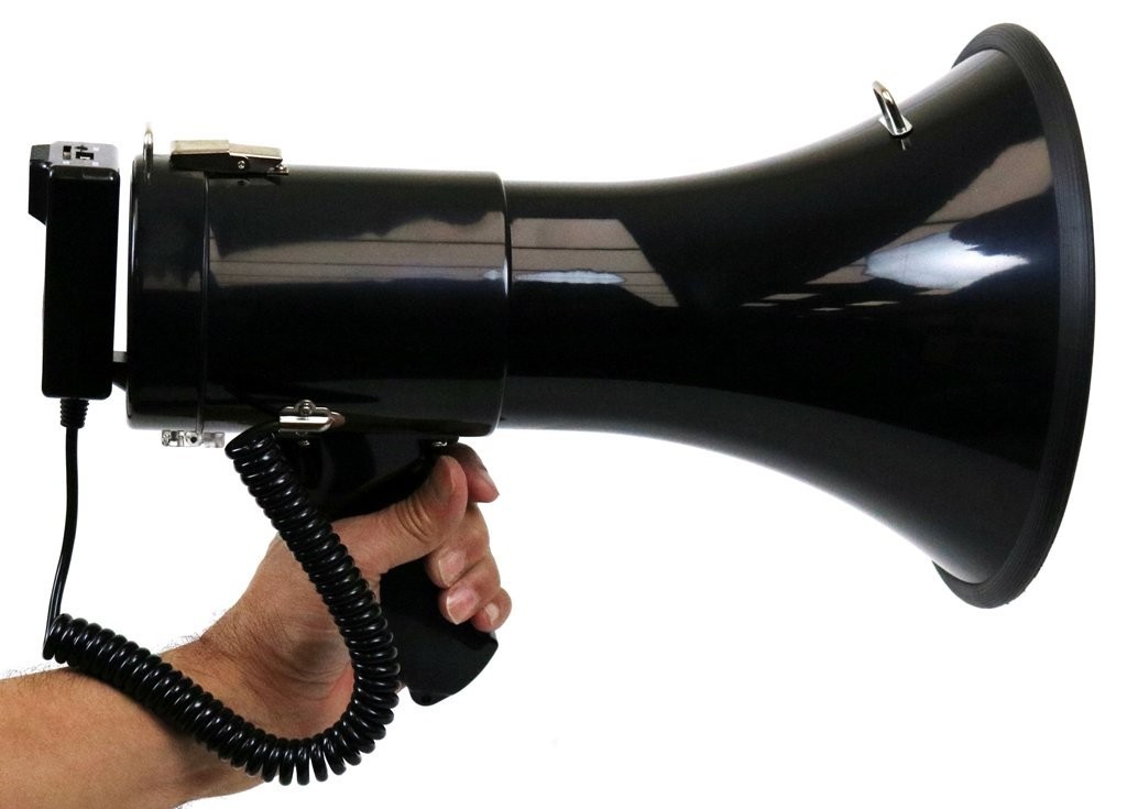 DEEJAY LED High Performance 13-1/2-in PA Megaphone with Hanging Mic, SD Card