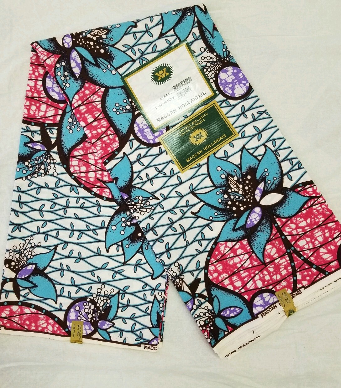HIGH QUALITY AFRICAN WAX FABRIC/ANKARA/  6 YARDS /100% cotton