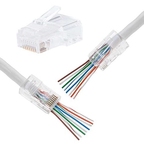 30 pcs RJ45 End Pass Through Connector for CAT5e UTP Network Cable Gold Plated