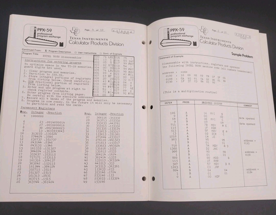 Vintage Texas Instruments TI-59 Specialty Pakettes Programming Aids Manual 1978