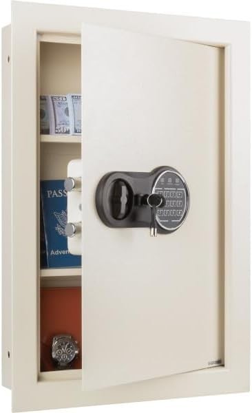 Paragon In-Wall Safe Electronic Keypad Home Business Security Safe Cream New