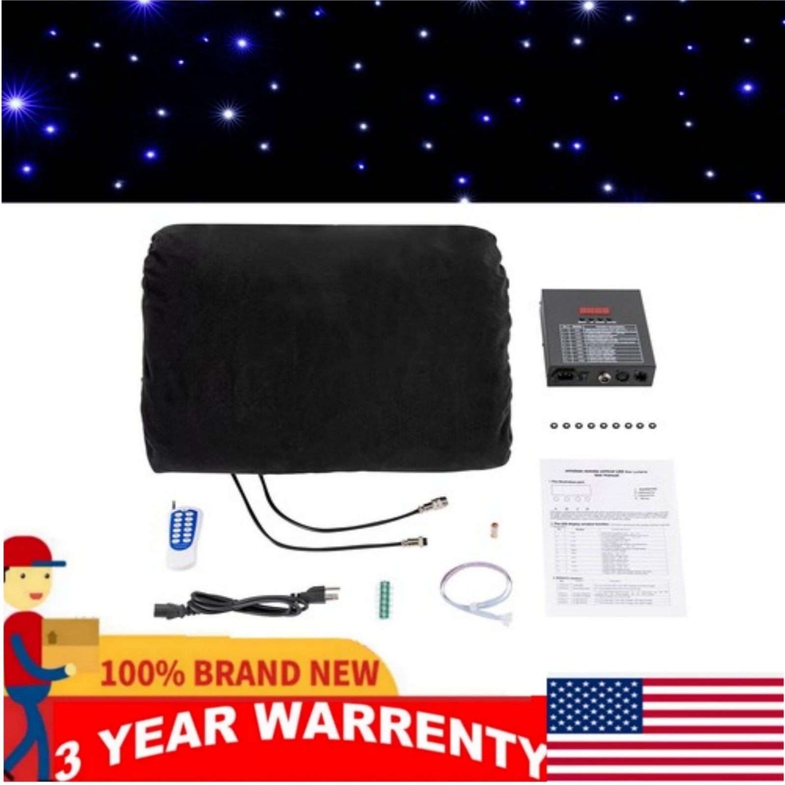 320 LED Curtain Light LED Star Curtain Backdrop White + Blue LED Stage 13ftx13ft