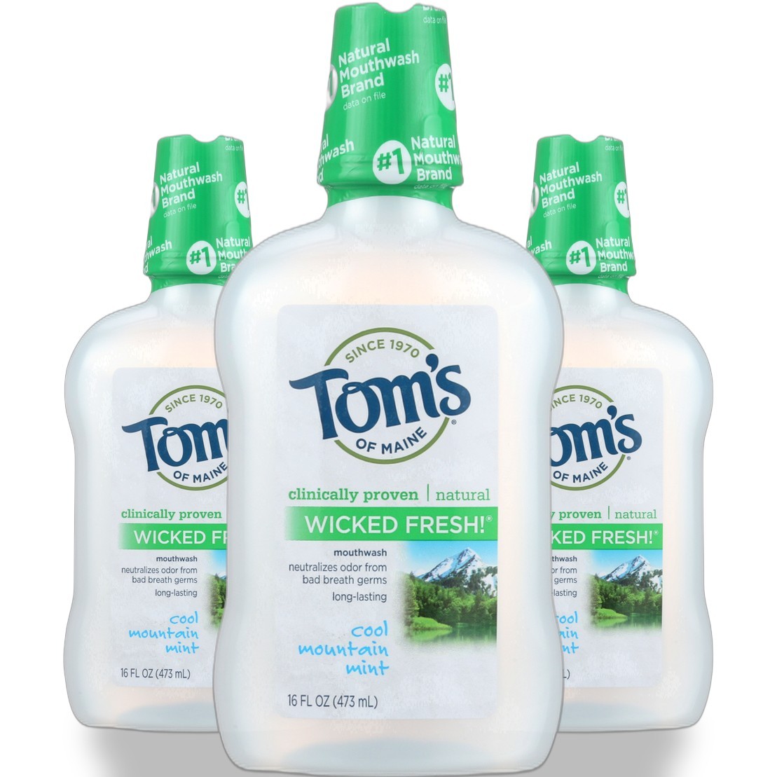 Tom'S Of Maine Wicked Fresh Mouthwash Cool Mountain Mint 16 Oz 3 Pack