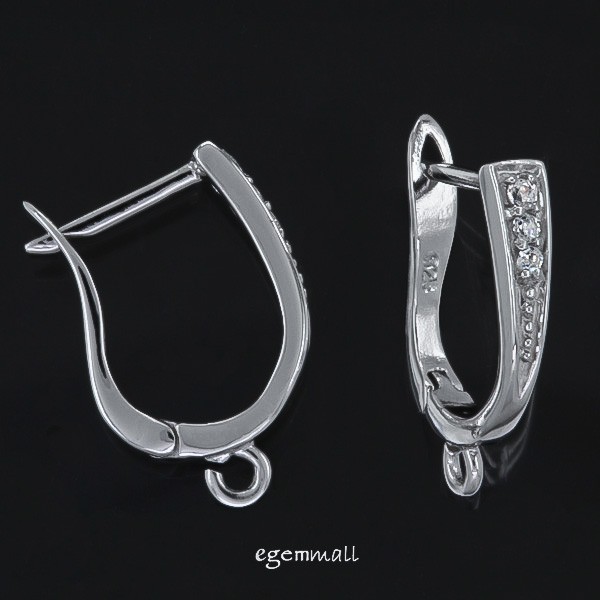 Fine Sterling Silver CZ Lever Back Leverback Earring Hook Ear Wire #97366