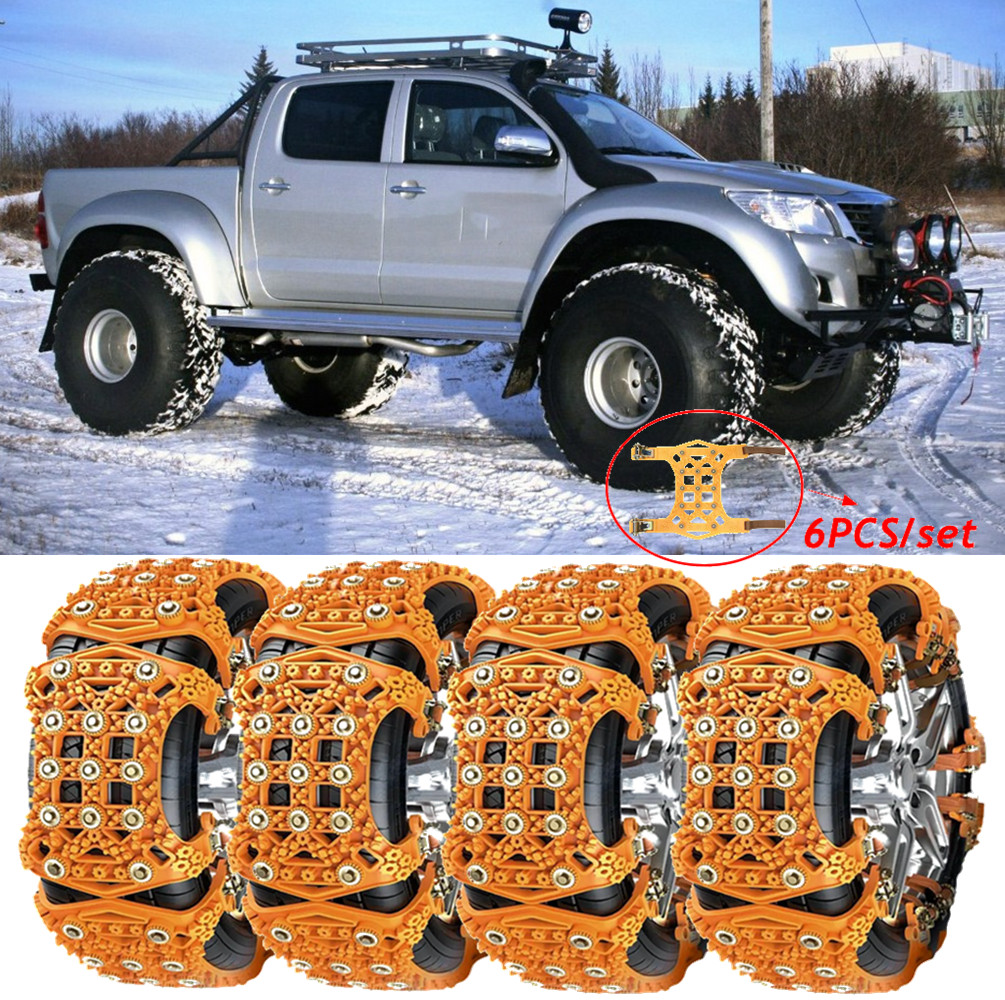 6x Snow Chains Winter Driving Anti-Skid Emergency For Toyota Hilux Tacoma Tundra