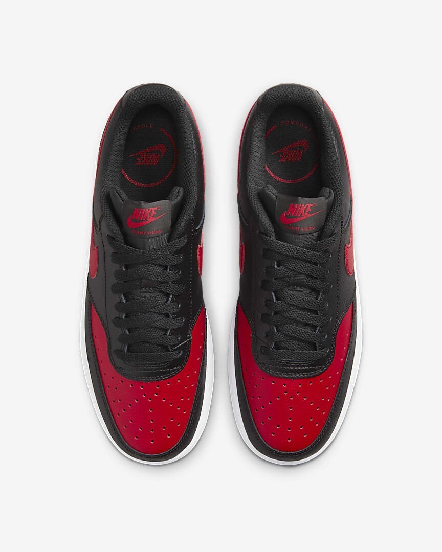 Nike Men Bred Black Low Fire Red leather Free shipping size 10.5 fast delivery