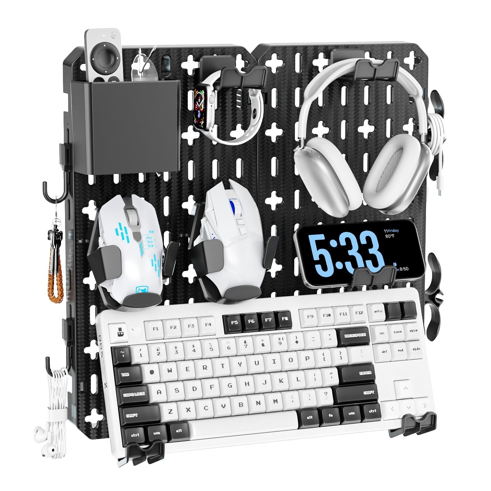 Keyboard and Mouse Display Stand Holder, Wall Mount Office Organization Pegbo...