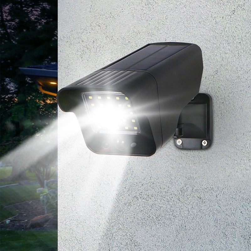 Outdoor Home Security Alarm LED Flash Light Solar PIR Motion Sensor Camera Shape