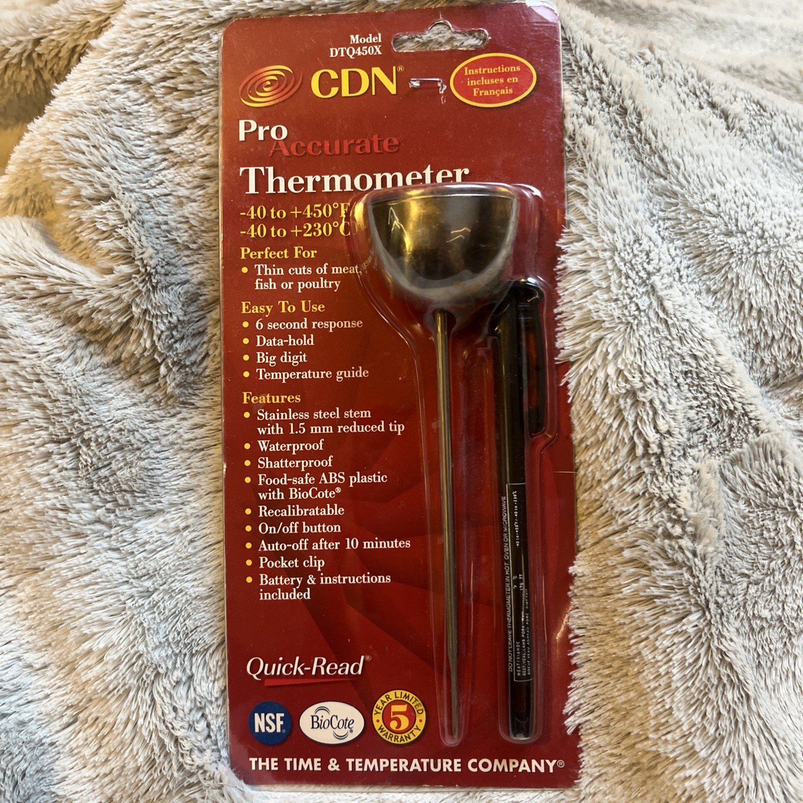 CDN Pro accurate Thermometer Thin Tip Model DTQ450X Perfect For Thin Cuts