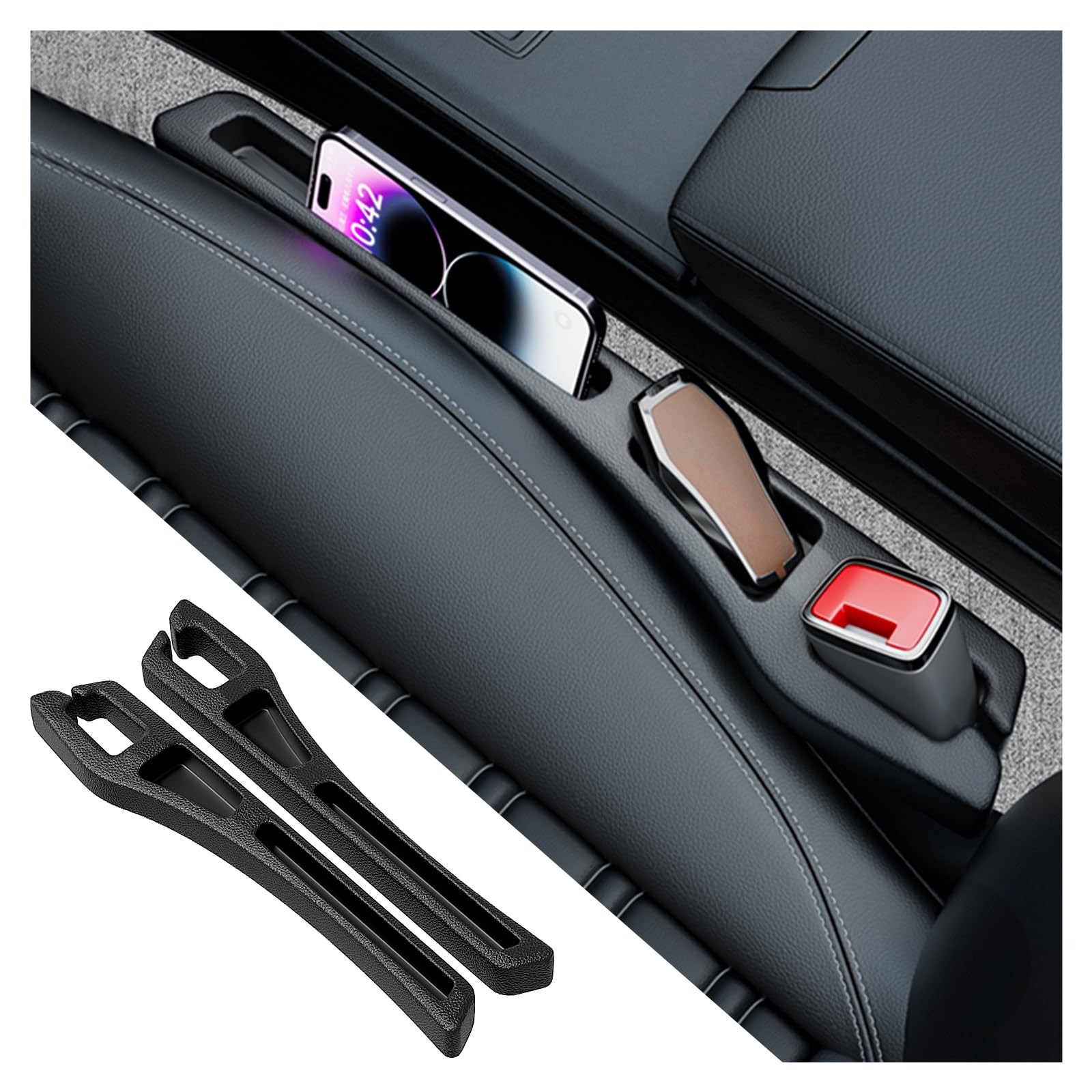 YGDMD Car Seat Gap Filler 2pc Organizer Storage Phone Keys Cards