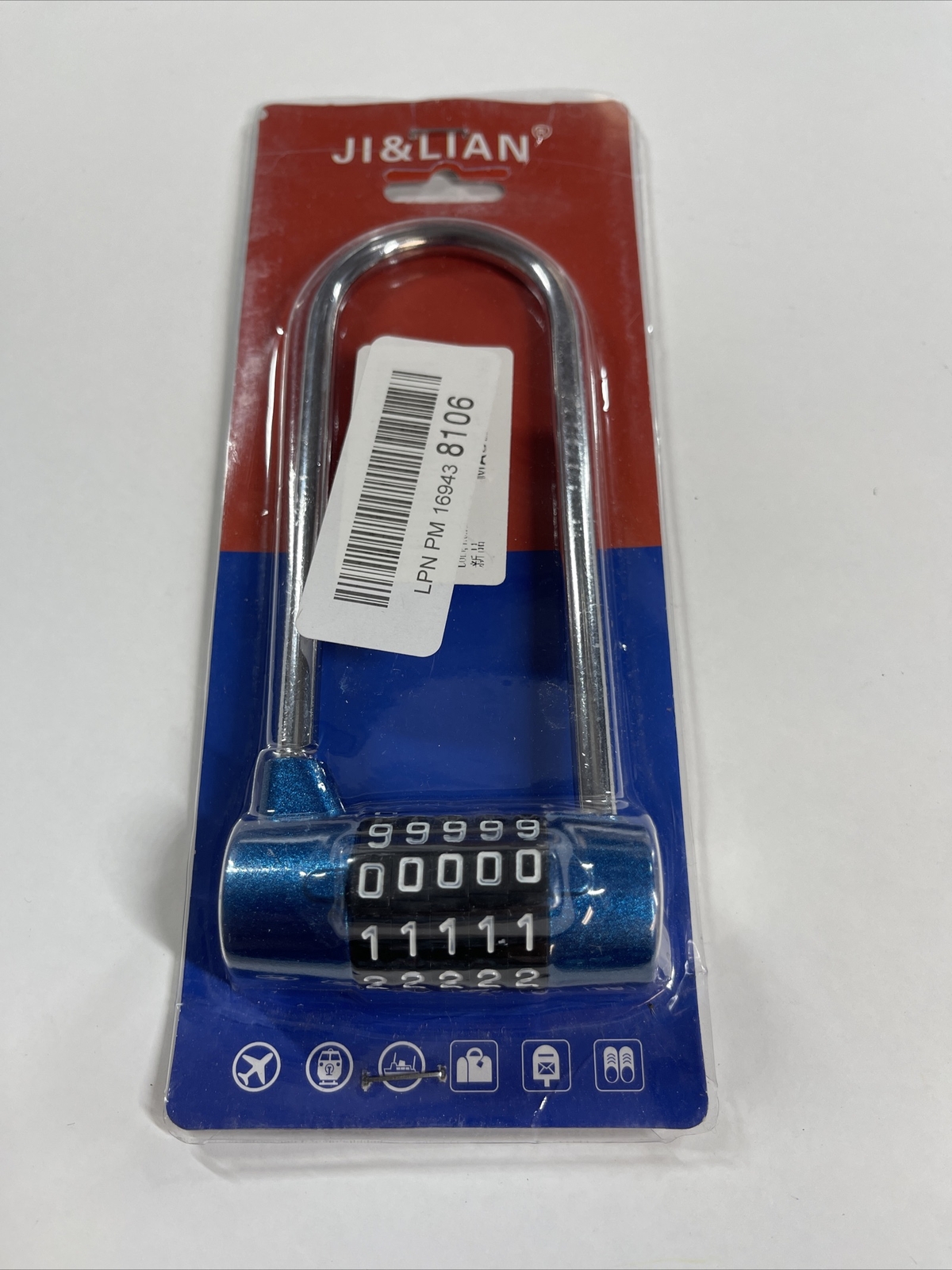 Ji & Lian 5 Digit Large Lengthened Beam Locker, Cabinets, Gym, Luggage New BLUE