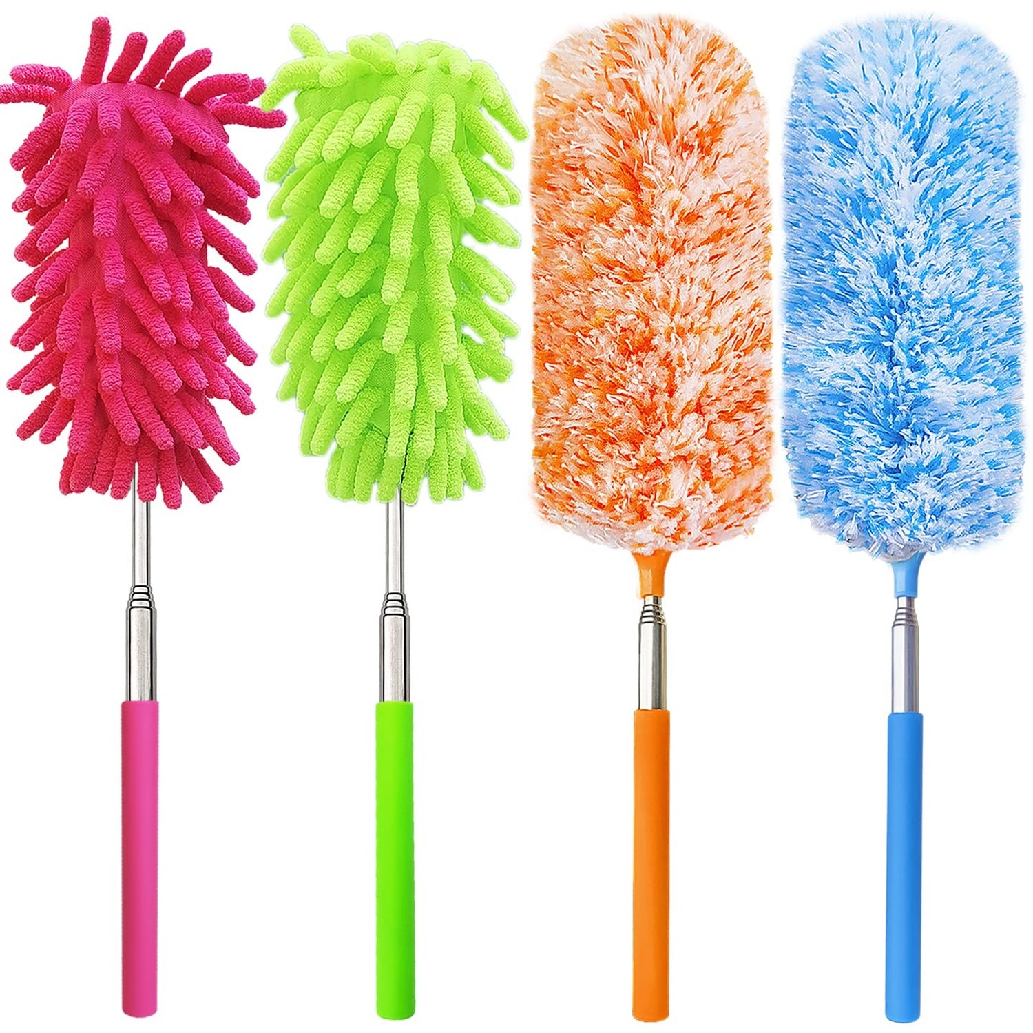 4 pcs Extendable and Washable Microfibre Feather Duster,13" to 30" Reachable,...