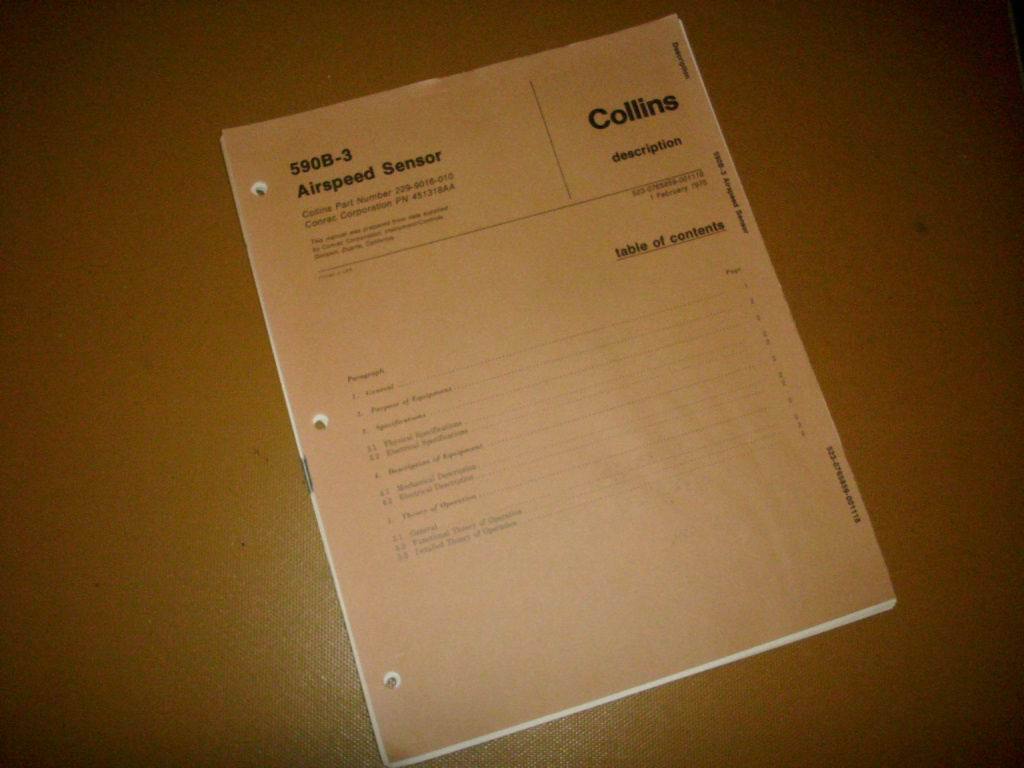 Collins 590B-3 Airspeed Sensor Service Manual