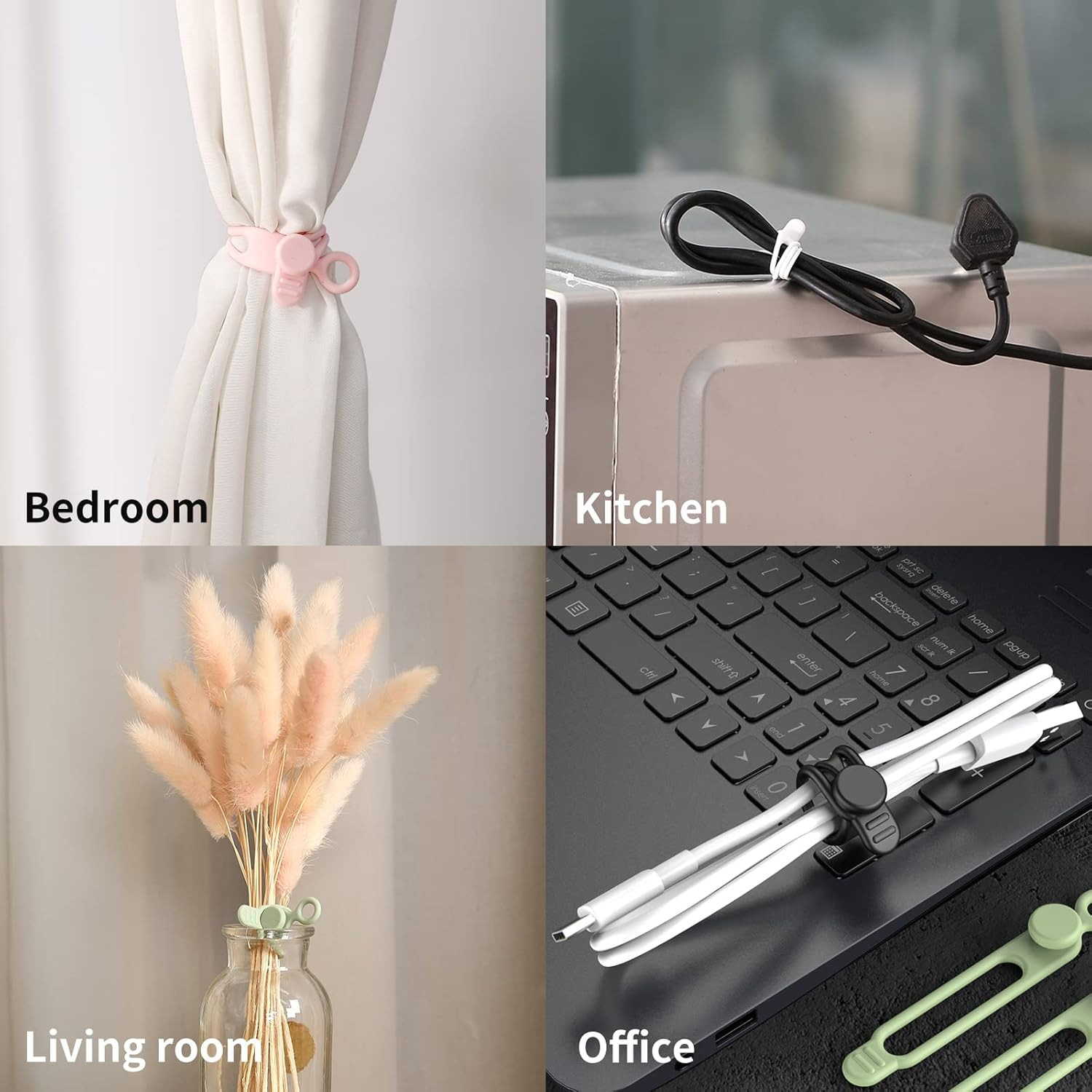 [25Park] Silicone Cable Ties,Reusable Cable Management Organizer,Cable Straps,Co
