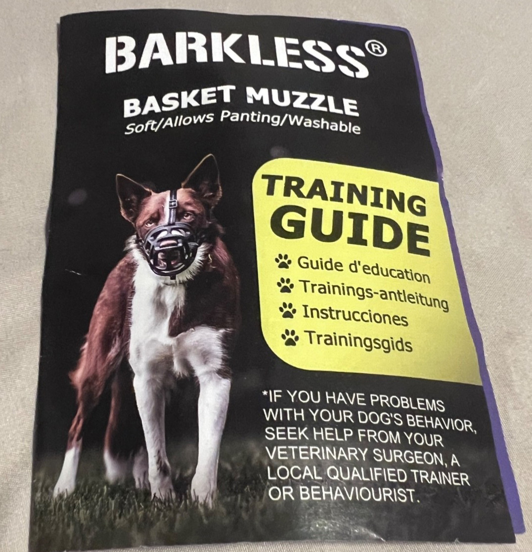 Large Dog Muzzle BARKLESS BASKET MUZZLE dog training with hassle free customer s