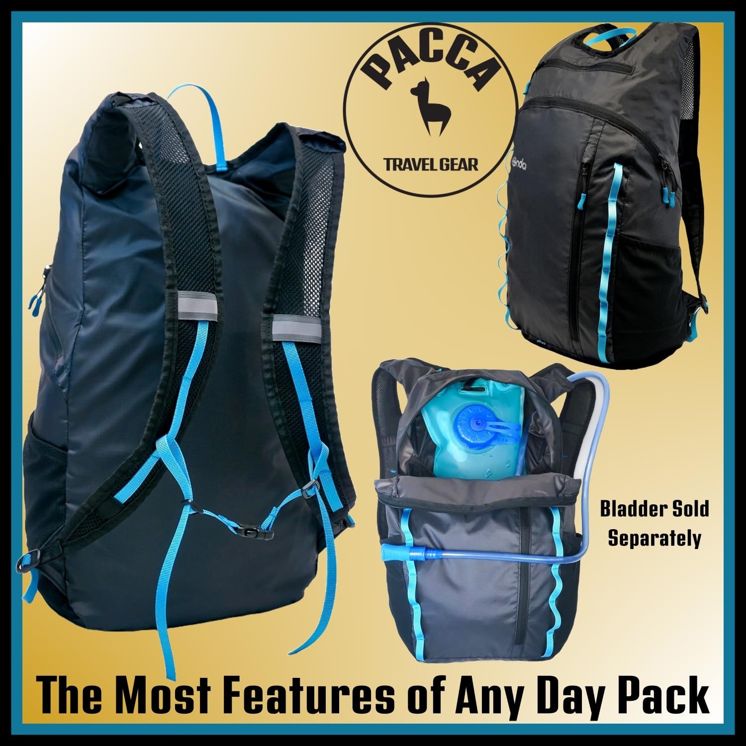 Pacca Onda 20L Packable Lightweight Foldable Backpack for Travel, Camping, Ou...