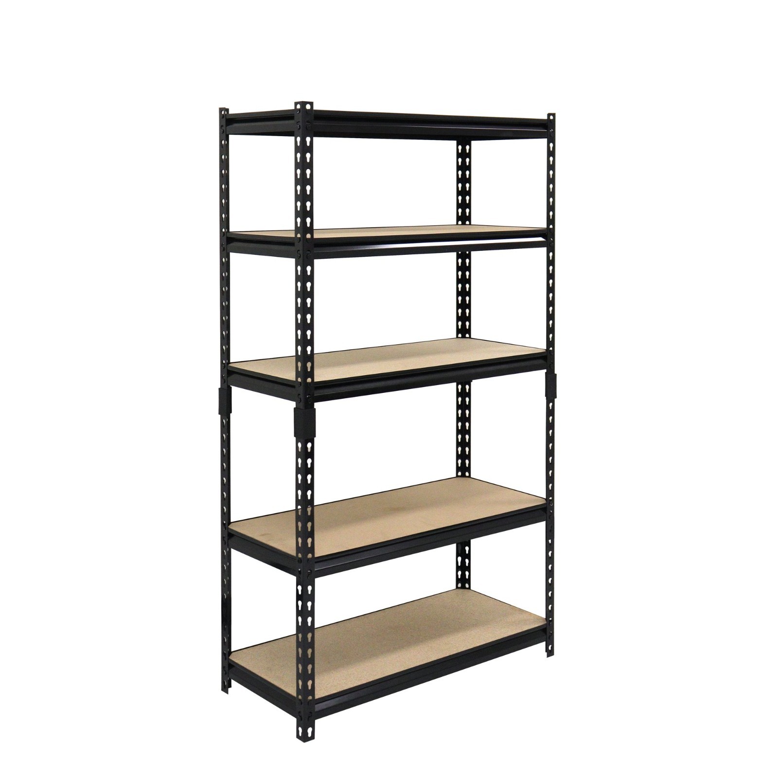 Juggernaut Storage 30"W x 12"D x 60"H 5-Shelf Steel Freestanding Shelves, Black