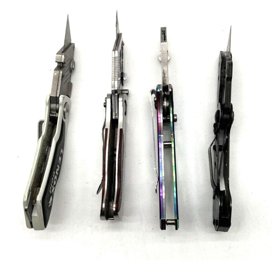 Lot 0f 4 Folding Utility Knives Lock Back Lenox Sheffield Unbranded GUC
